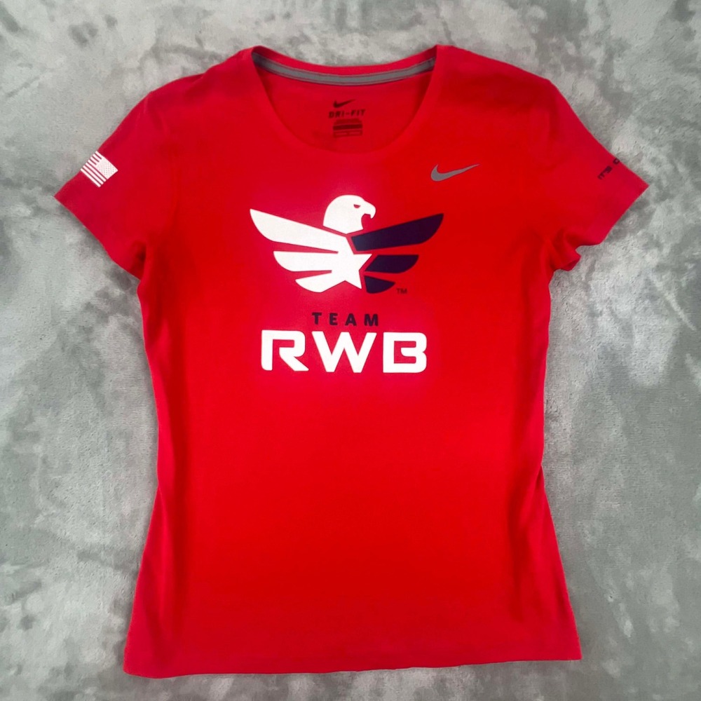 Nike Dri Fit Team RWB Eagle Graphic‎ T Shirt Red Athletic Mens Size M